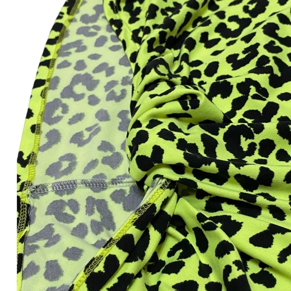 ODDY Lime Green & Black Animal Print Top - Picture 7 of 7